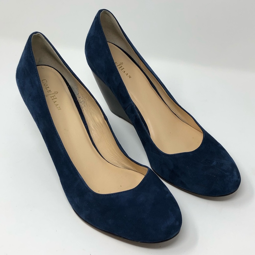 Cole Haan Nike Air Blue Suede Grand Ambition Wedge